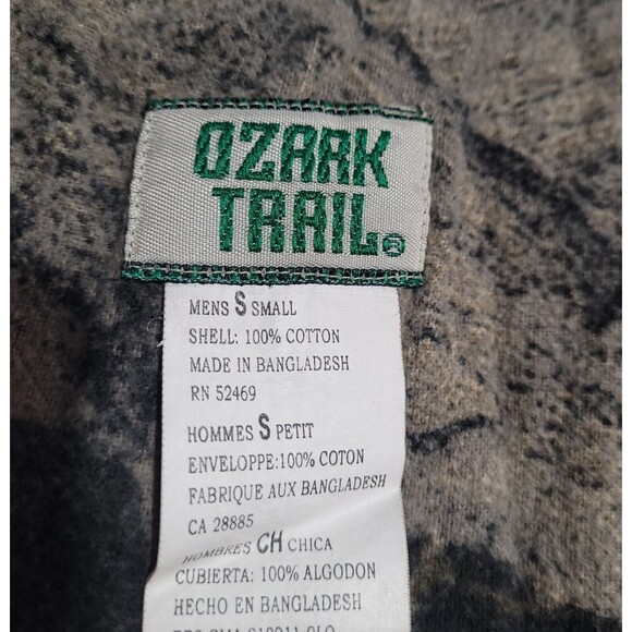 Vintage Ozark Trail Chamois Flannel Shirt Small Mossy Oak Breakup Tree Camo EUC - Picture 6 of 6
